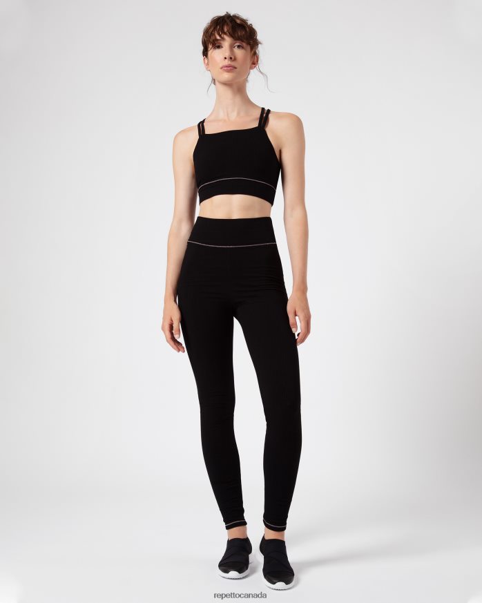 Ribbed Bra With Thin Straps Black Clothing Repetto 48HPNT302 Women