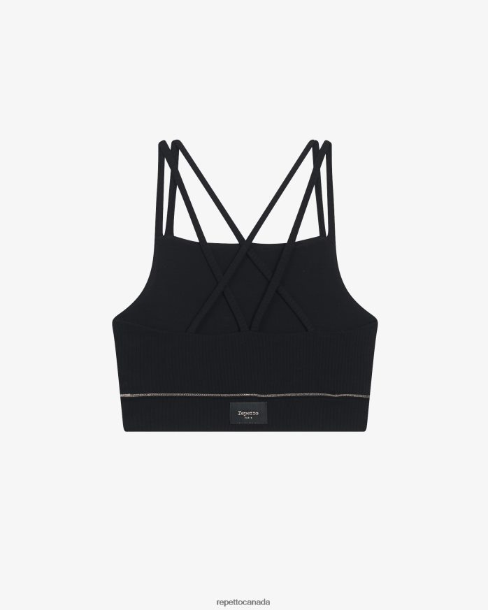 Ribbed Bra With Thin Straps Black Clothing Repetto 48HPNT302 Women