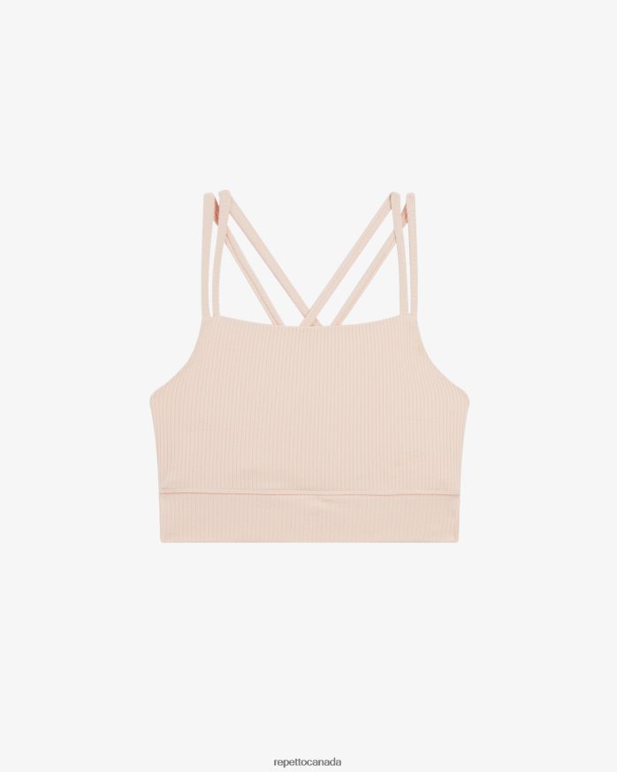 Ribbed Bra With Thin Straps Petal Pink Clothing Repetto 48HPNT304 Women