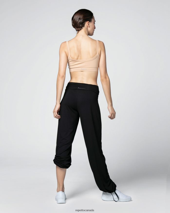 Viscose Jazz Pants With Fold Over Waistband Black Clothing Repetto 48HPNT373 Women