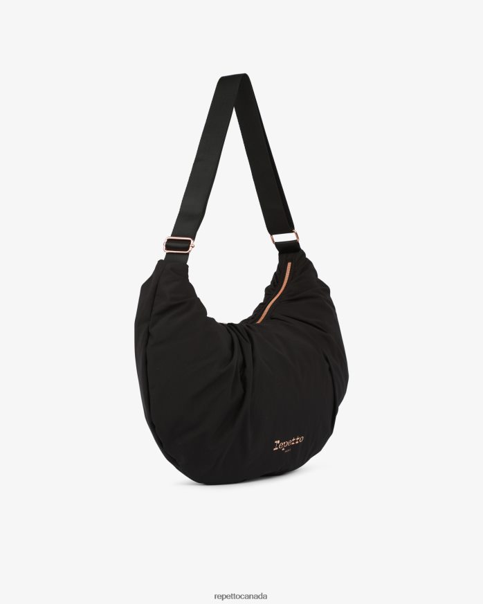 Lune Padded Nylon Half-Moon Bag Black Accessories Repetto 48HPNT427 Women