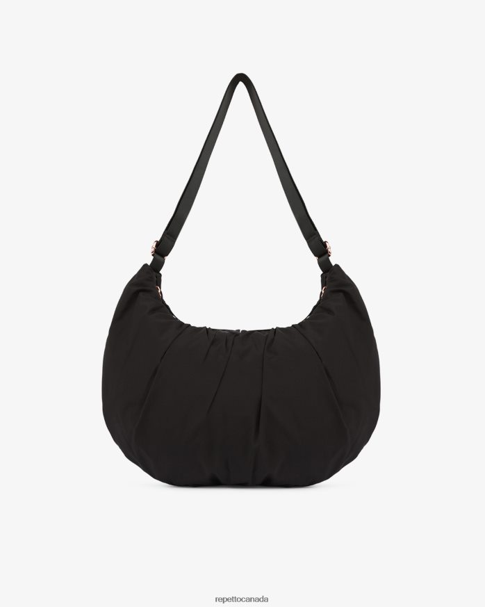 Lune Padded Nylon Half-Moon Bag Black Accessories Repetto 48HPNT427 Women