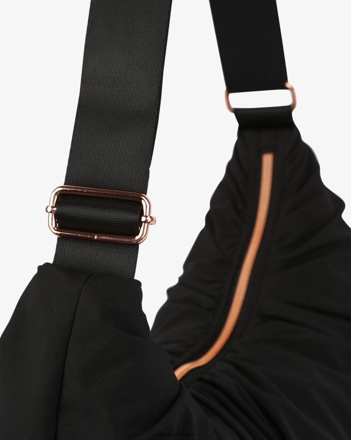 Lune Padded Nylon Half-Moon Bag Black Accessories Repetto 48HPNT427 Women