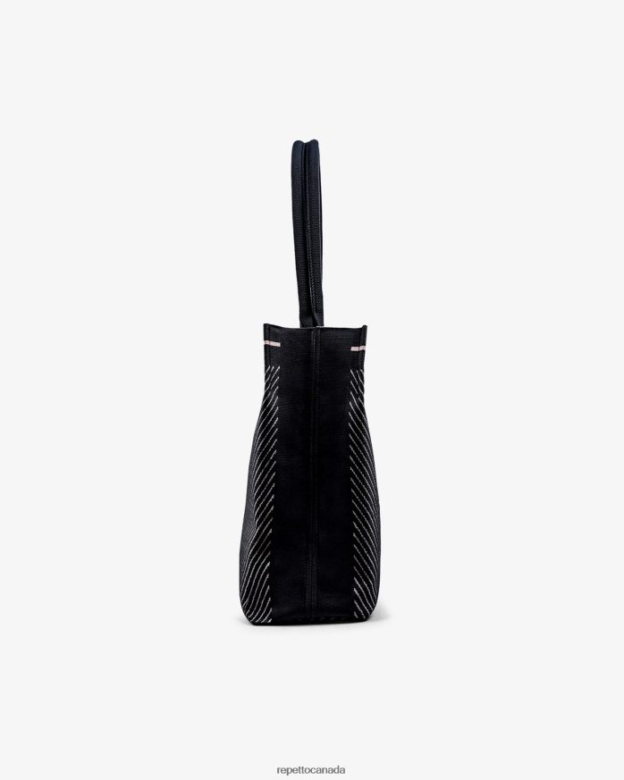 Shopping Bag Black And Petal Pink Accessories Repetto 48HPNT422 Women