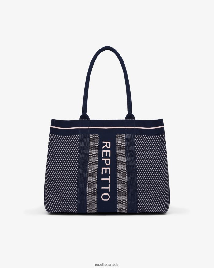 Shopping Bag Navy Blue Blush Accessories Repetto 48HPNT423 Women