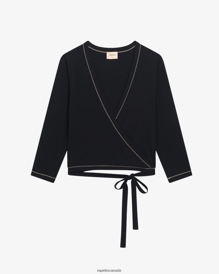 Wrap-Over Black Clothing Repetto 48HPNT364 Women