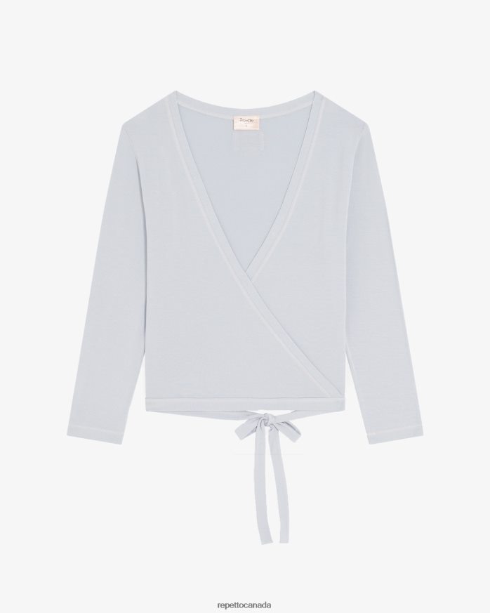 Wrap-Over Pearl Grey Clothing Repetto 48HPNT363 Women