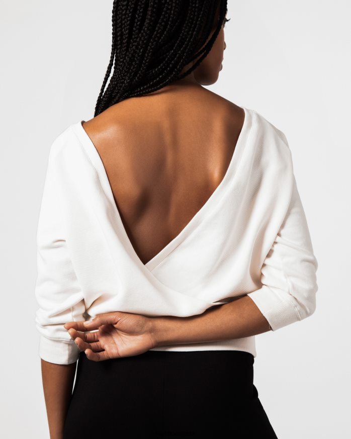 Wrap-Over Sweatshirt Ivory White Clothing Repetto 48HPNT366 Women