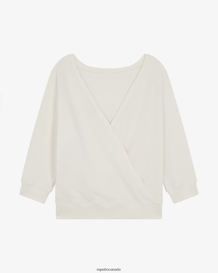 Wrap-Over Sweatshirt Ivory White Clothing Repetto 48HPNT366 Women