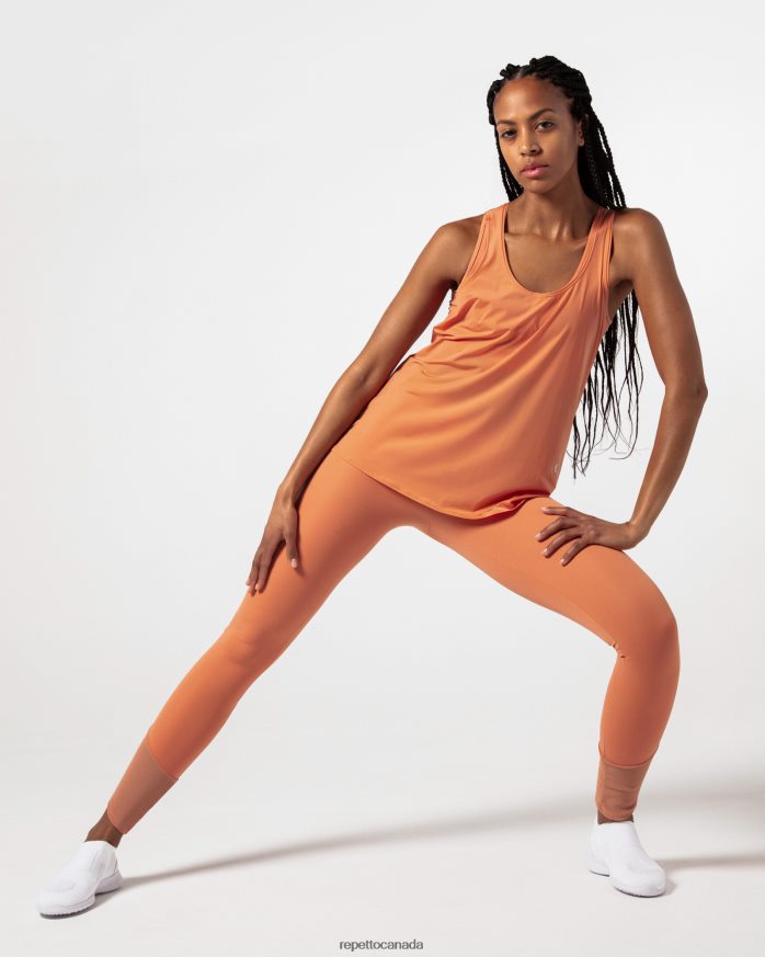 Active Silk Tank Top Bronze Orange Clothing Repetto 48HPNT323 Women