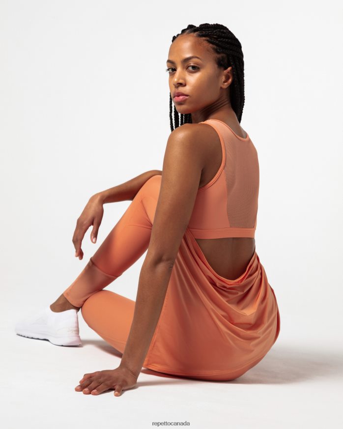 Active Silk Tank Top Bronze Orange Clothing Repetto 48HPNT323 Women