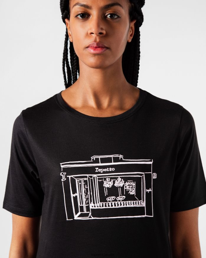 Boutique T-Shirt Black Clothing Repetto 48HPNT342 Women
