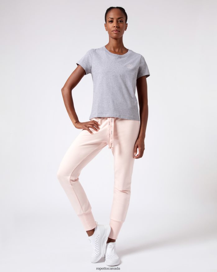 R Logo T-Shirt Mottled Light Grey Clothing Repetto 48HPNT316 Women