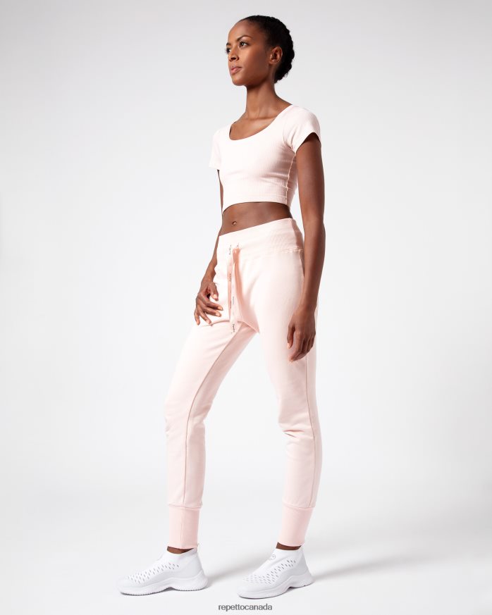 Ribbed Short Top Petal Pink Clothing Repetto 48HPNT328 Women