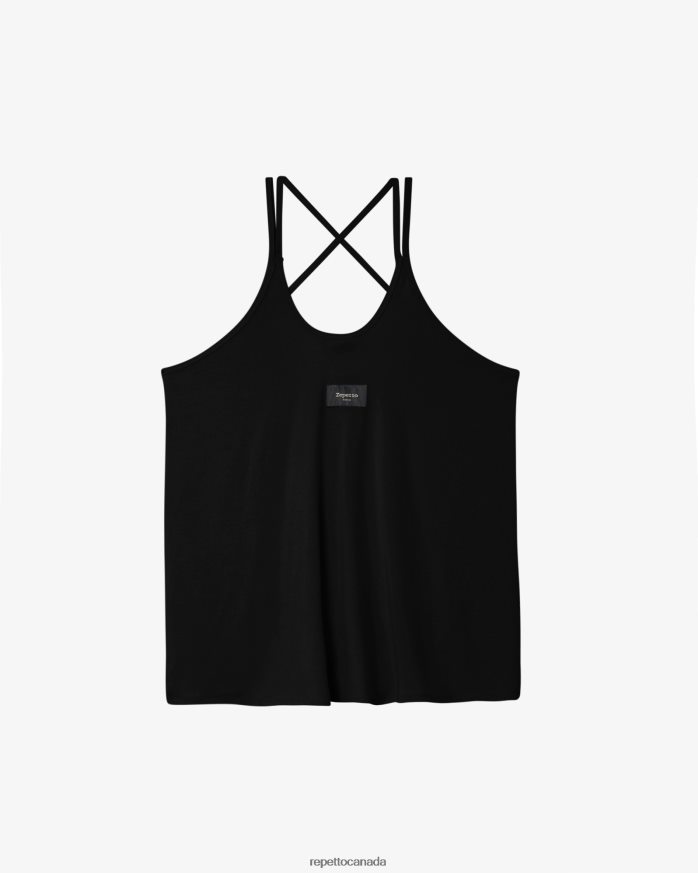 Studio Thin Straps Tank Top Black Clothing Repetto 48HPNT338 Women