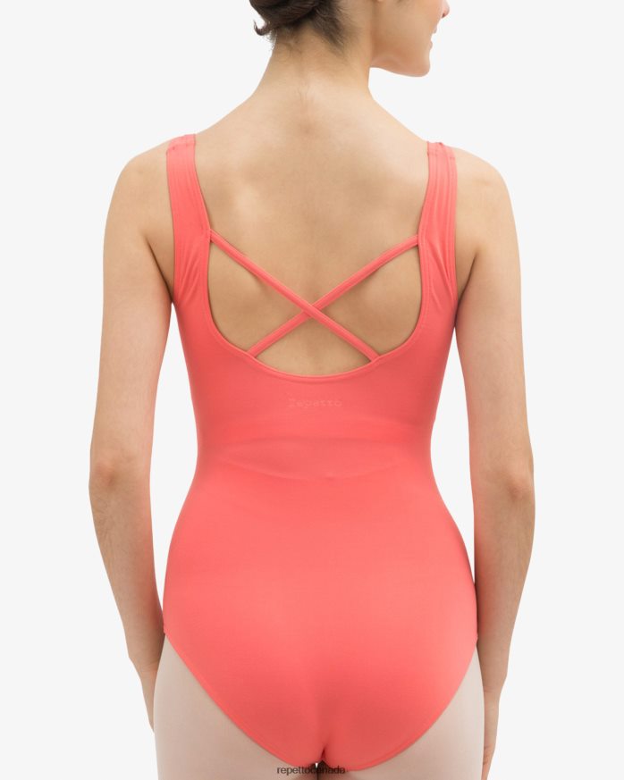 Leotard With Large Straps Watermelon Orange Clothing Repetto 48HPNT445 Women