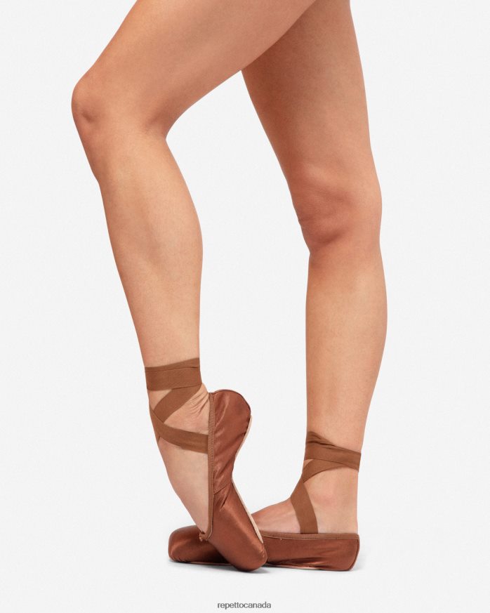 Carlotta Pointe Shoes - Medium Box Medium Sole Ice Brown Footwear Repetto 48HPNT566 Women