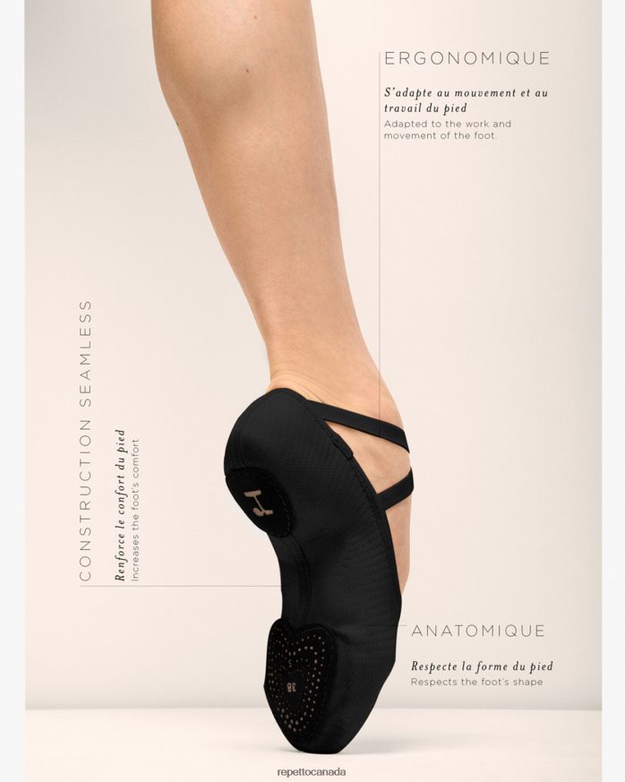 Soft Ballet Shoes Dance F.I.T Black Footwear Repetto 48HPNT610 Women