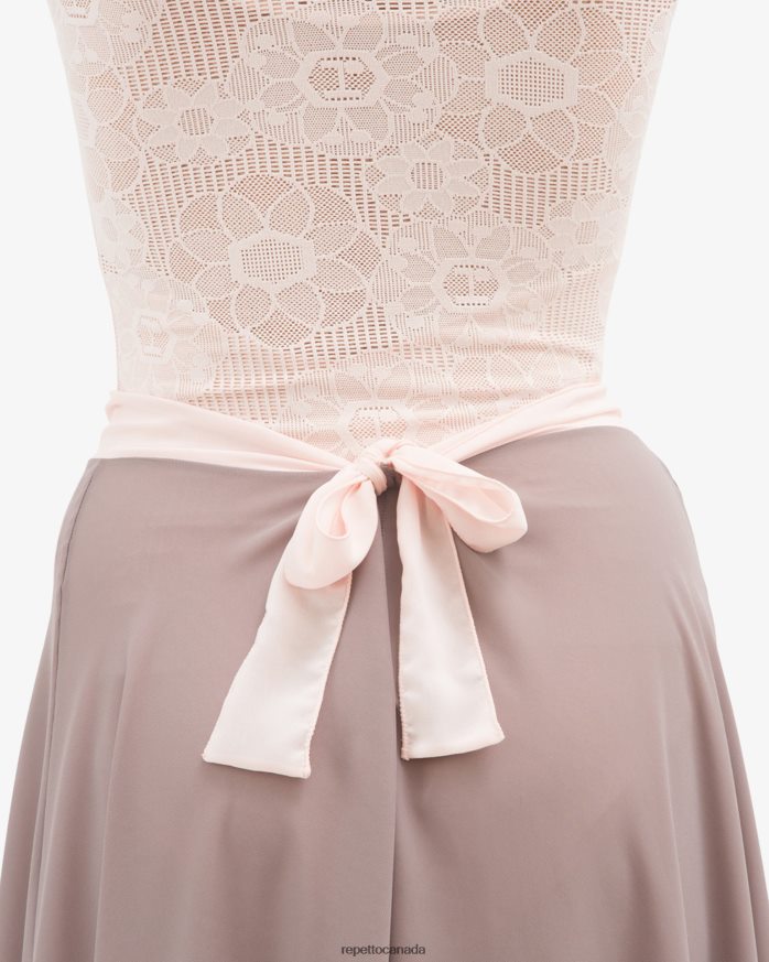 Long Sleeves Top In Rosette Lace Petal Pink Clothing Repetto 48HPNT547 Women