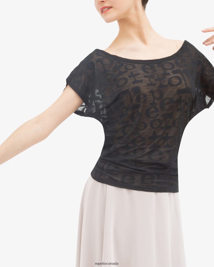 Transparent T-Shirt Black Clothing Repetto 48HPNT553 Women