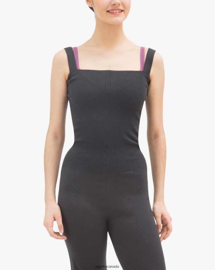 Jumpsuit With Large Straps Anthracite Grey Clothing Repetto 48HPNT530 Women