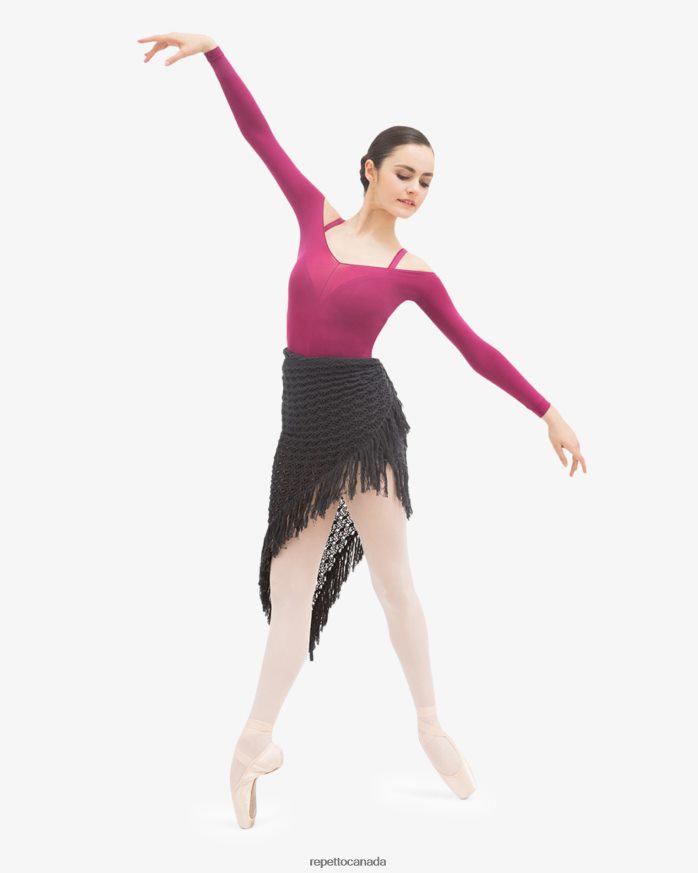 Knit Shawl With Fringes Anthracite Grey Clothing Repetto 48HPNT538 Women