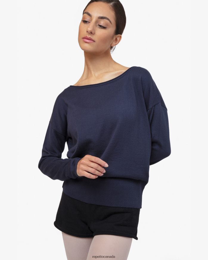Warm-Up Pull Over Midnight Blue Clothing Repetto 48HPNT516 Women