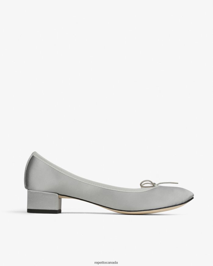 Camille Ballerinas - Satin Pearl Grey Footwear Repetto 48HPNT86 Women