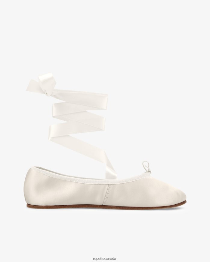 Sophia Ballerinas - Satin Ivory White Footwear Repetto 48HPNT49 Women