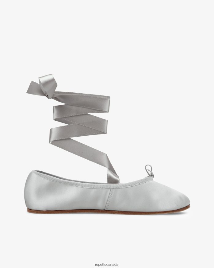 Sophia Ballerinas - Satin Pearl Grey Footwear Repetto 48HPNT70 Women