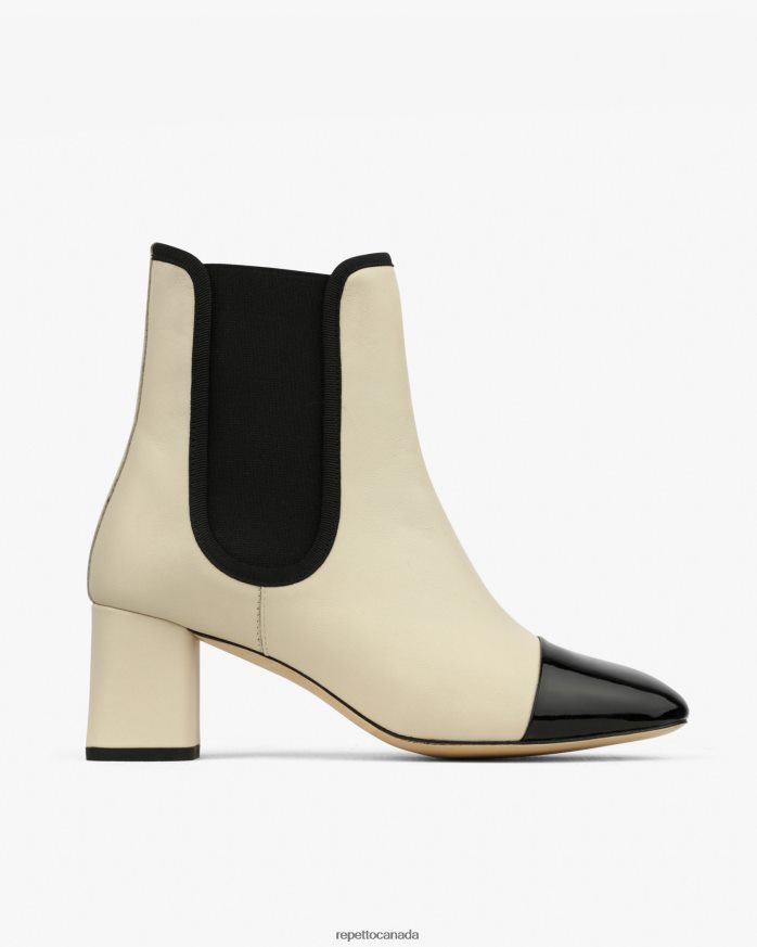 Melissa Ankle Boots Swan Beige And Black Footwear Repetto 48HPNT193 Women