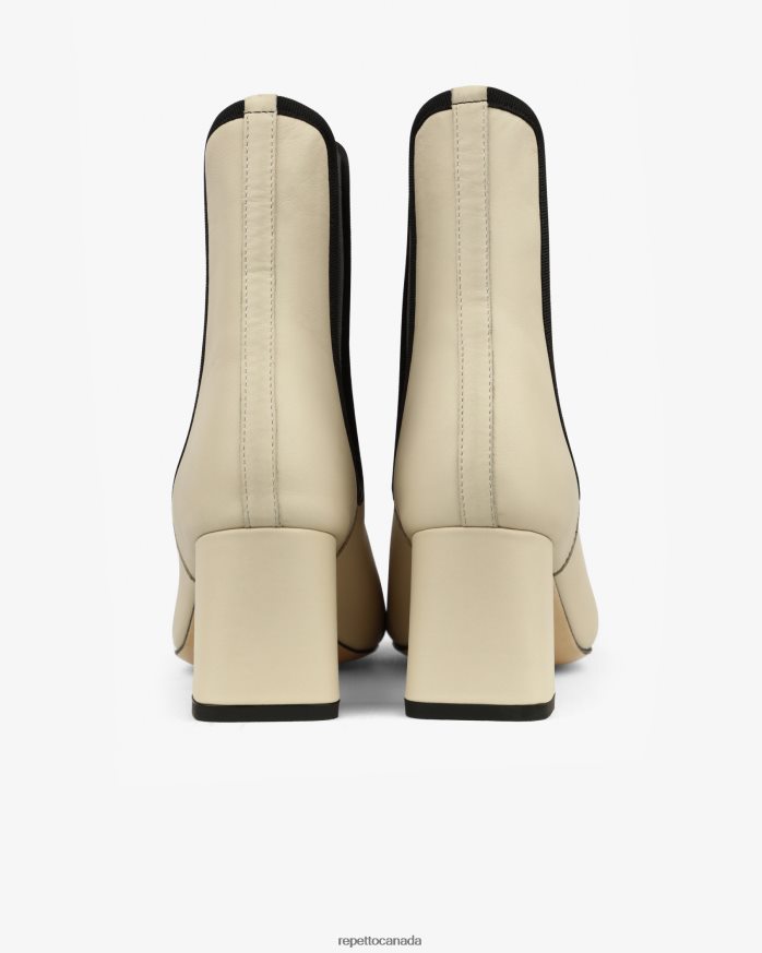 Melissa Ankle Boots Swan Beige And Black Footwear Repetto 48HPNT193 Women
