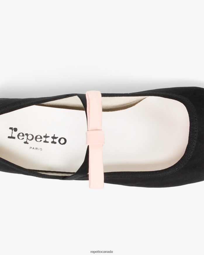Guillemette Mary Janes - Satin Black And Iconic Pink Footwear Repetto 48HPNT152 Women