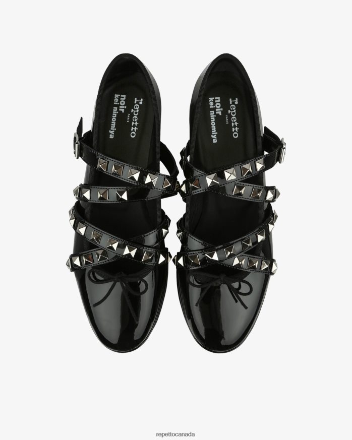X Noir Kei Ninomiya - Platform Mary Janes With Studded Strap Black Footwear Repetto 48HPNT182 Women