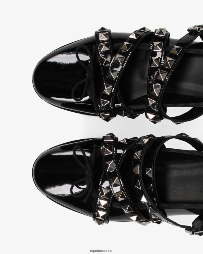 X Noir Kei Ninomiya - Platform Mary Janes With Studded Strap Black Footwear Repetto 48HPNT182 Women