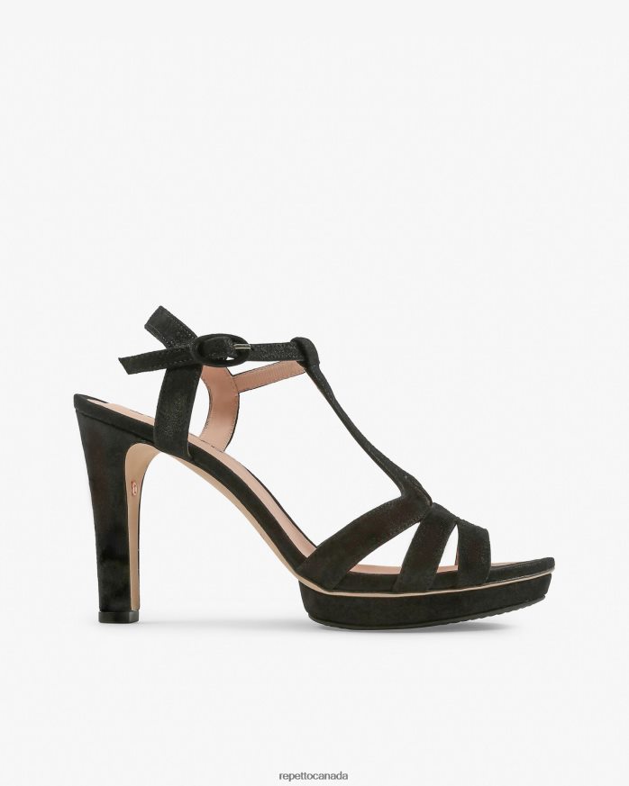 Bikini Sandals Black Carbone Footwear Repetto 48HPNT244 Women